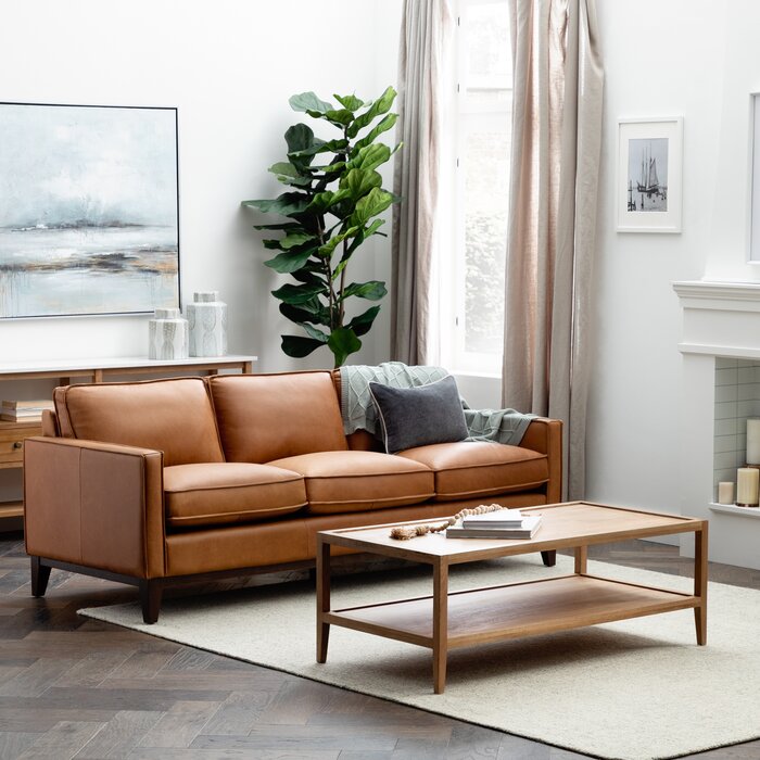 Cascades 85'' Leather Sofa & Reviews | Birch Lane