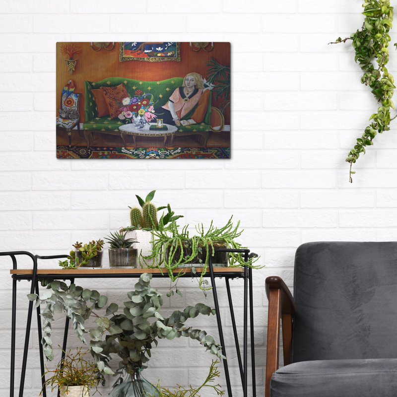 «Keep the Flowers Good» par Catherine A Nolin, art mural en métal, H 12 po x l 16 po