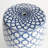 Indira Ceramic Blue and White Chinoiserie Link Motif Accent Stool