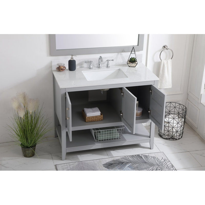 Ensemble de meuble-lavabo simple 42 po Scottsbluff, gris