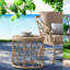 Compact Patio Tables, Rattan 19.75 Inch Boho Modern Accent For Home