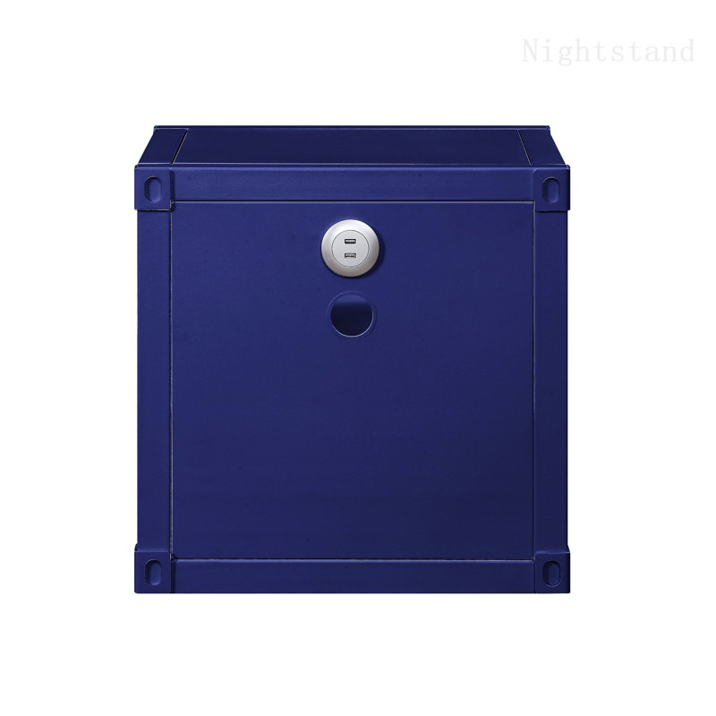 Table de chevet pour chambre à coucher, table de chevet 1pc, Bleu