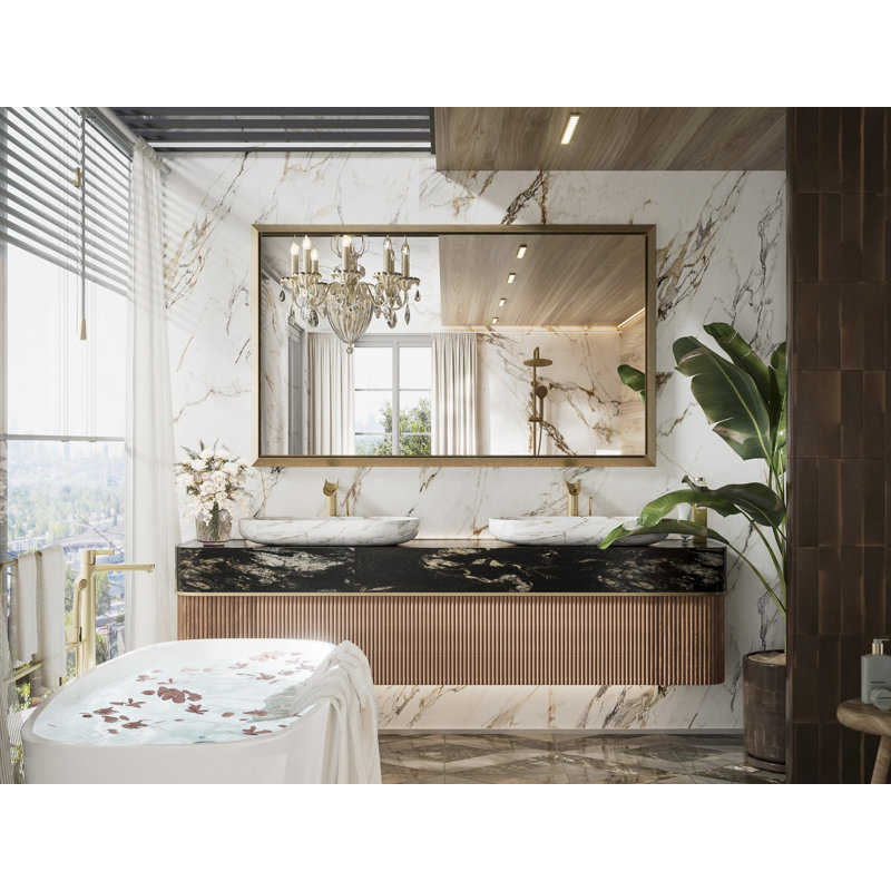 Miroir mural Sweeny, 36 po x 60 po, Or