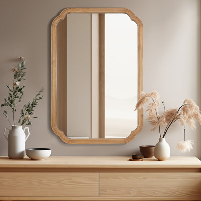 Ali Wood Accent Wall for Bathroom, Decorative Mirror