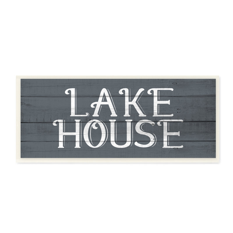Panneau Lake House bleu et blanc, Plaque murale, H 7 po x l 17 po x P 0,5 po