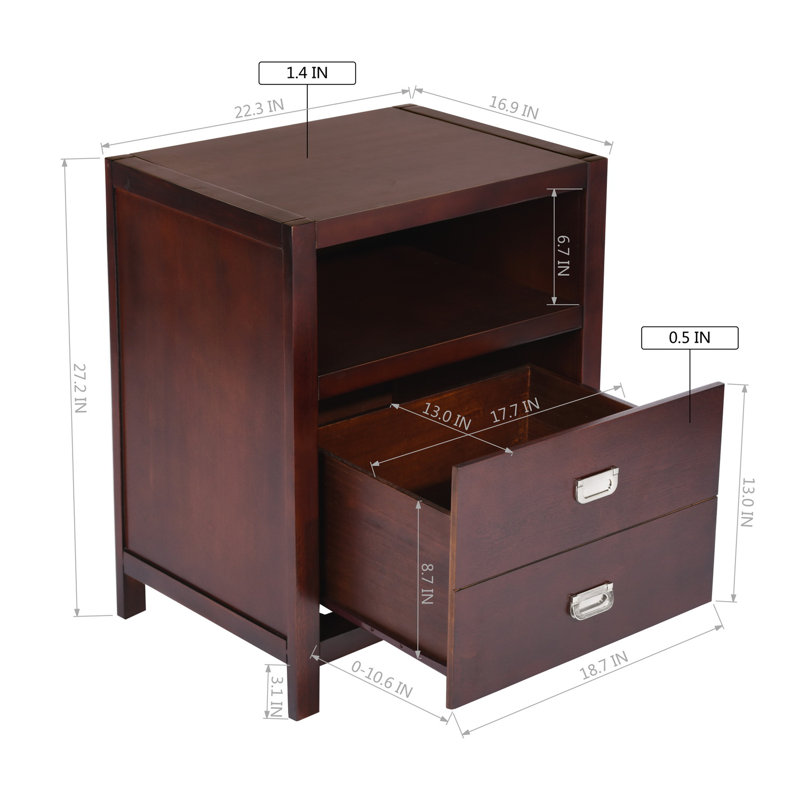 Amelia-Jo End Table Set with Storage, Brown