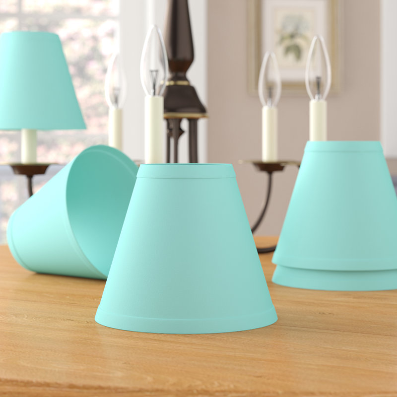 Abat-jour empire en coton 5 po (à pince), Turquoise