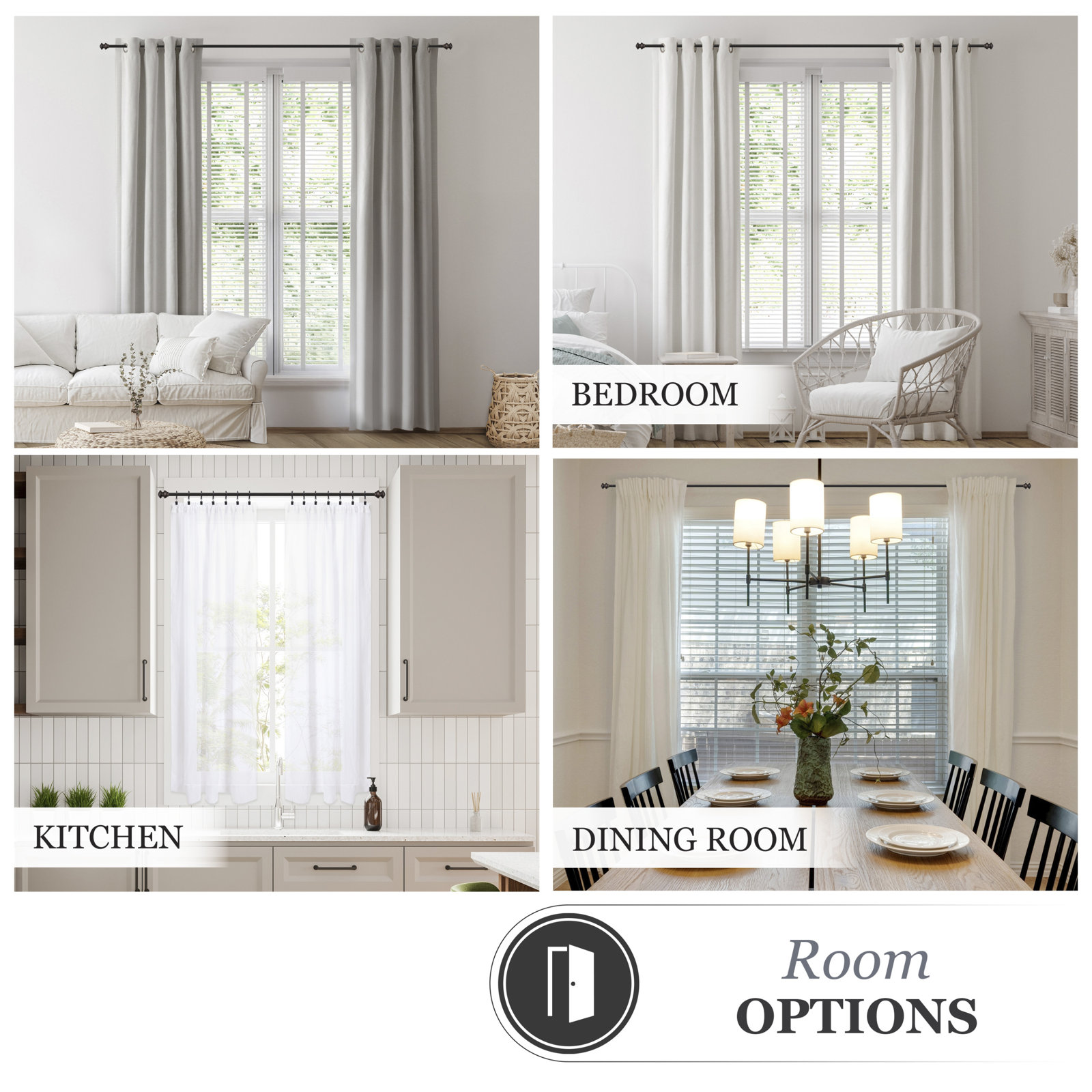 Lowri Kendall Curtain Rod, Oil Rubbed Bronze, 48" - 86"