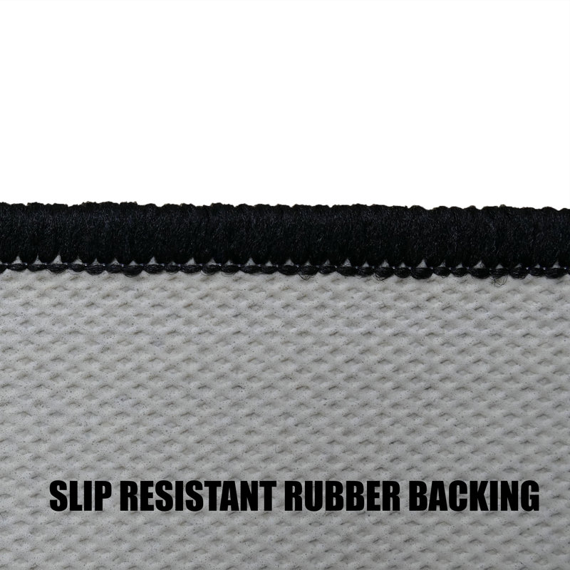 Solid Color Black with Slip Resistant Low Pile Rug, Runner 2'2" x 6'