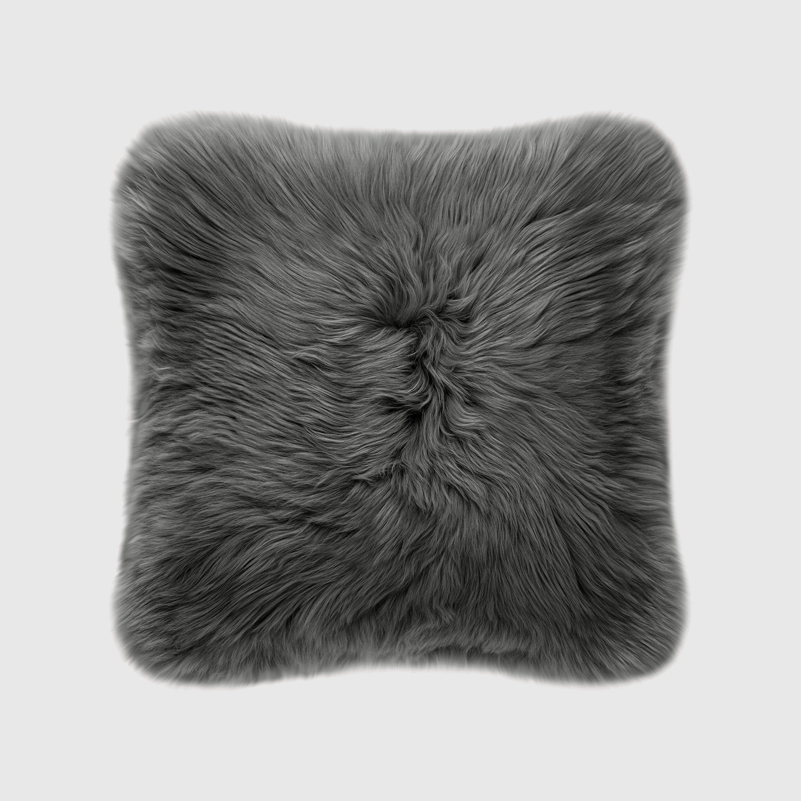 Fieldman Leather Throw Pillow, Granite Gray