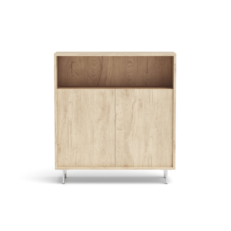 10 Pair Shoe Storage Cabinet, Light Oak