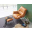 Fauteuil d'appoint et repose-pieds en cuir-972921523