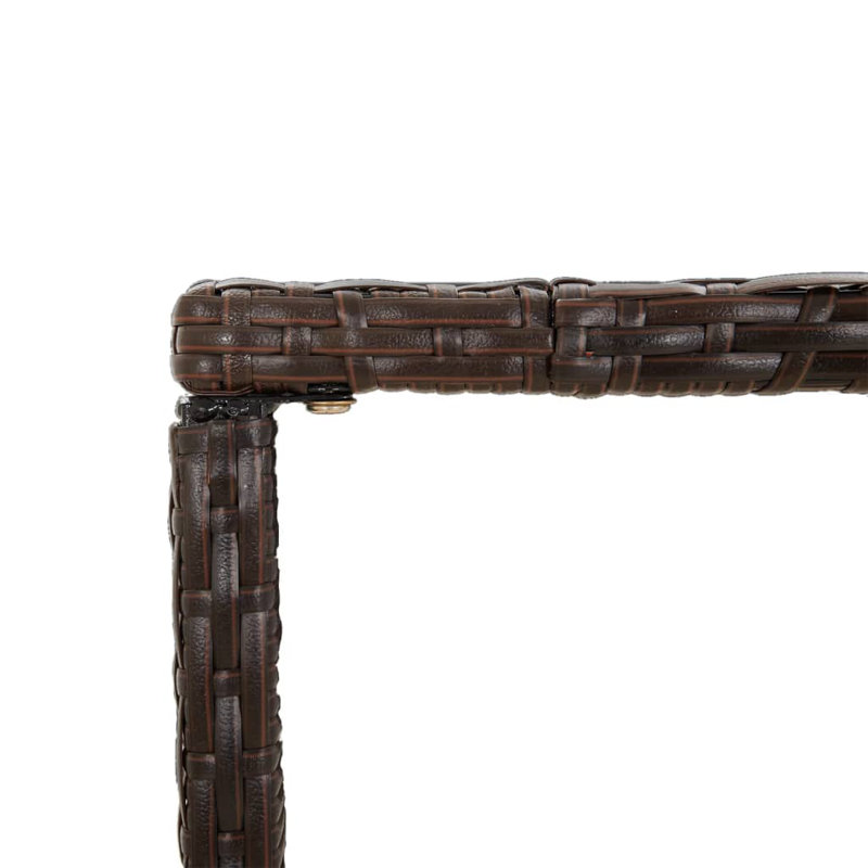 Divith Rectangular Glass Outdoor Bar Table, Brown