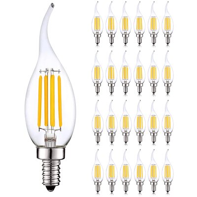 7 Watt (100 Watt Equivalent), CA11 LED, Dimmable, Natural White (3500K), E12/Candelabra Base -  Luxrite, LR21639-24PK