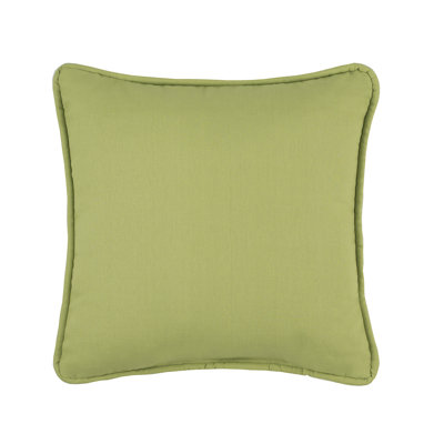 Oreiller carré en coton uni vert Beach House