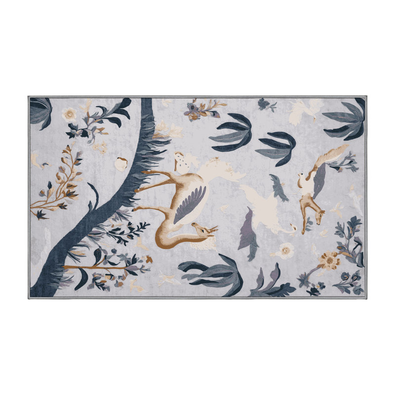 Tapis beige lavable à la machine, Rectangle 2 pi x 3 pi