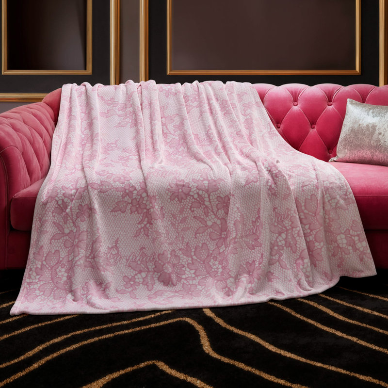 Baby Phat 60" x 70" Plush Throws, Script Lace
