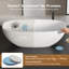 Baignoire îlot KAKUSIGA 66,9 po, en résine de pierre solide blanc mat, ergonomique et profonde pour salle de bain