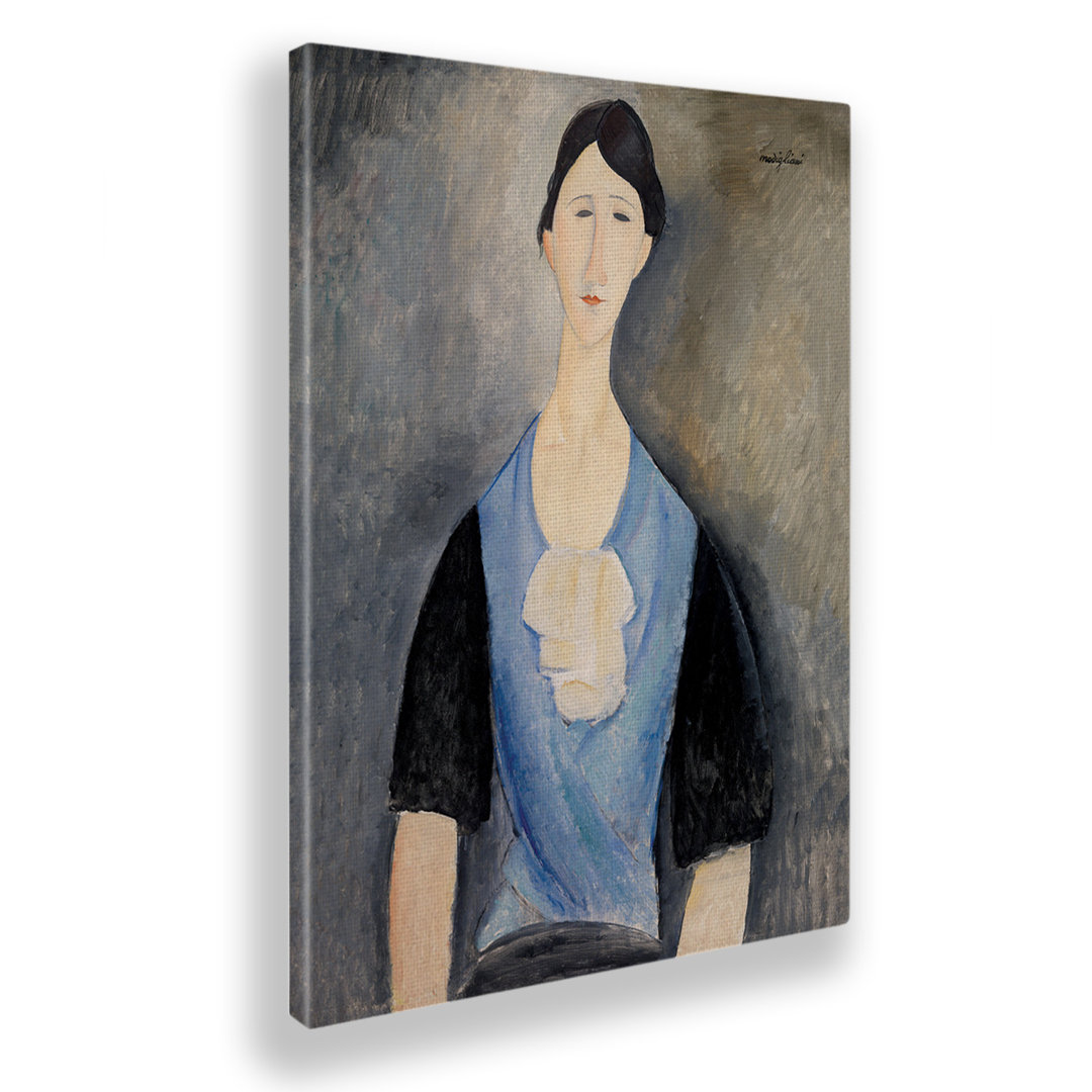 Leinwandbild Junger Mann mit Hut von Amedeo Modigliani