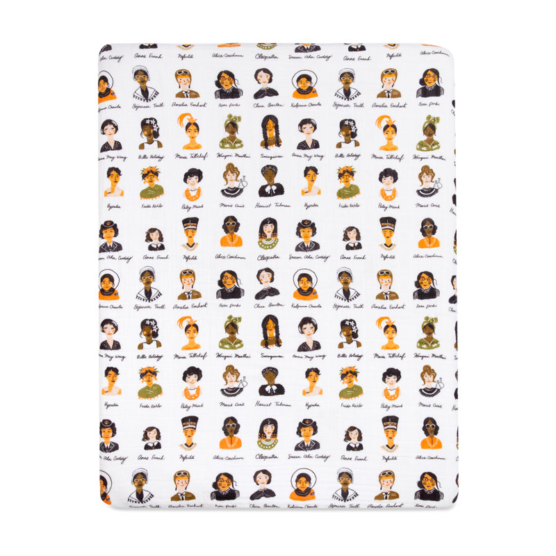 Women in History Muslin All-Stages Fitted Crib Sheet