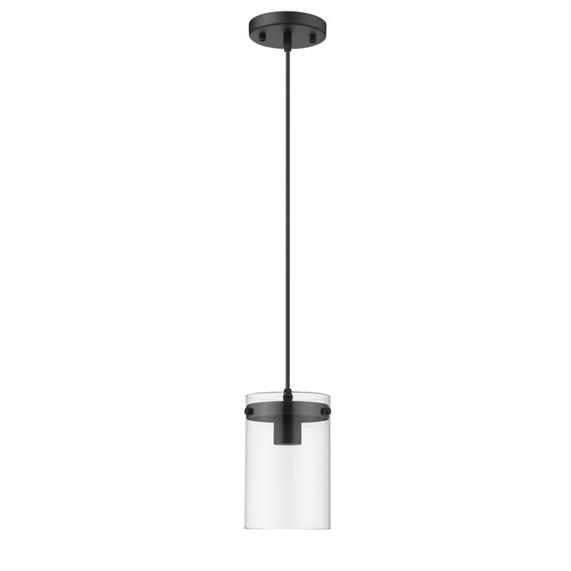 Luminaire suspendu cylindrique à 1 lumière Lambrecht, Noir