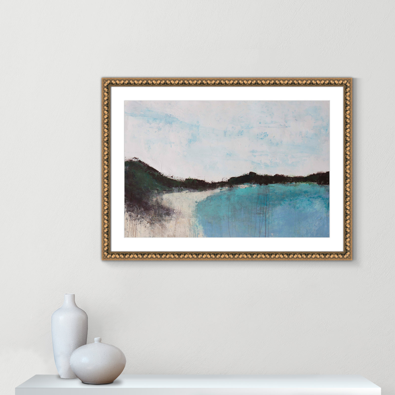 Mountainside Lakeview III Print, 26.5" H x 36.5" W x 0.75" D, Gold Framed