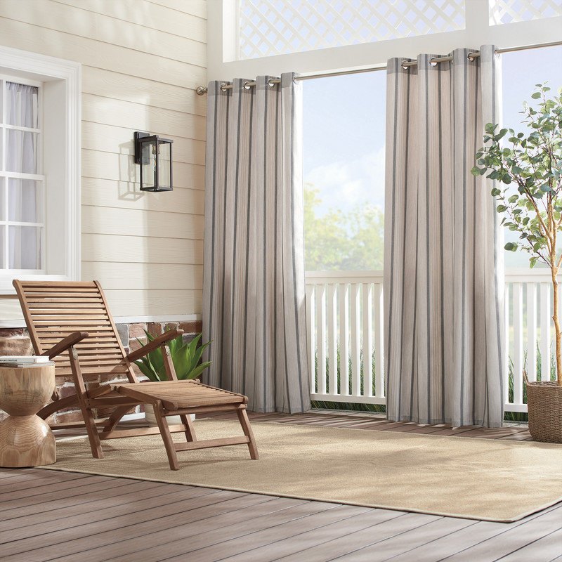 Outdoor Semi Sheer Curtains / Drapes Single Panel, 52" W x 84" L