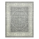 Nuit Arabe Wool Geometric Area Rug in Silver