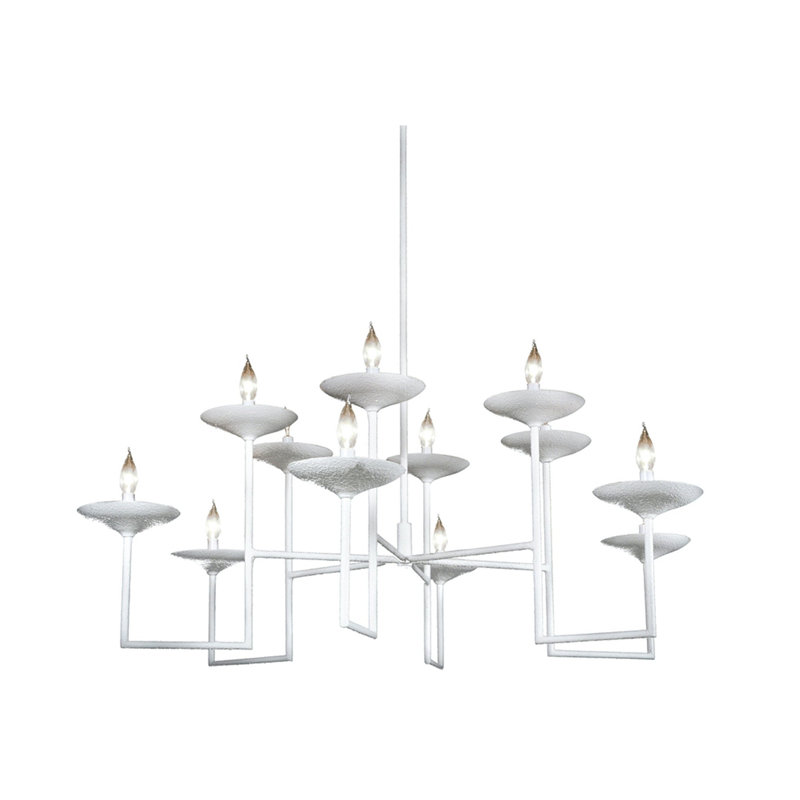12 - Light Chandelier, 36" H x 47" W x 47" D, White