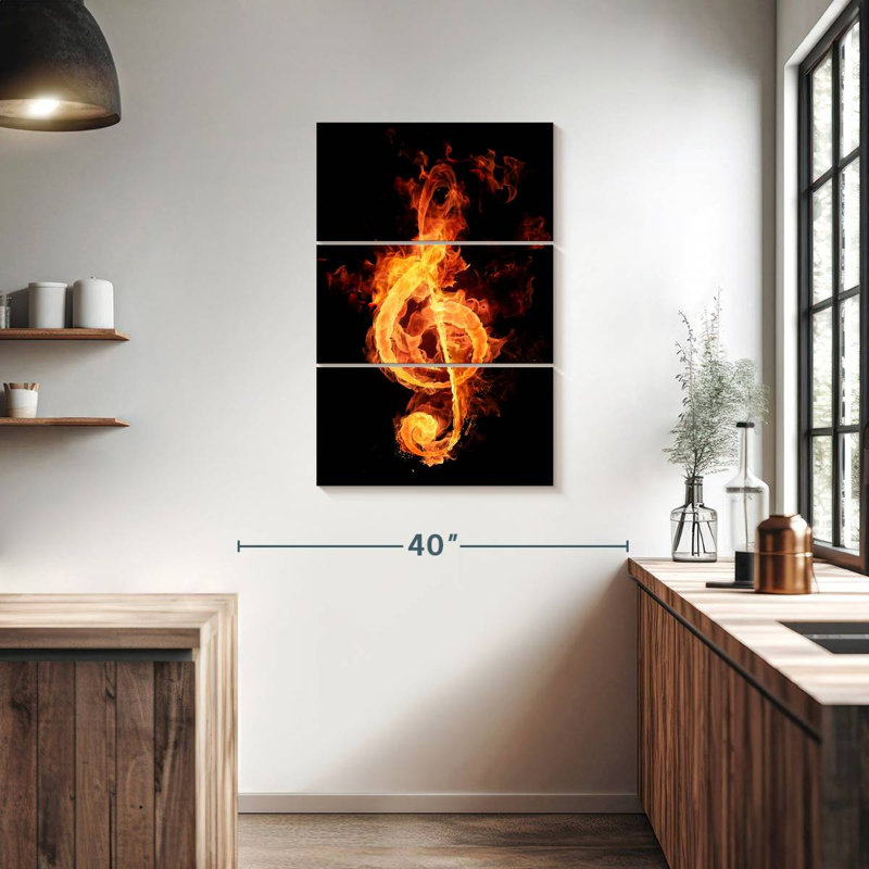 Abarca Flaming G Clef, 38" H x 24" W
