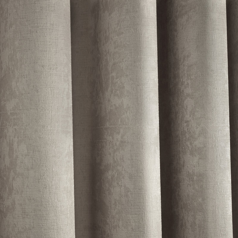 Polyester Room Darkening Curtain Pair, Natural, Width 229 x Drop 275 cm