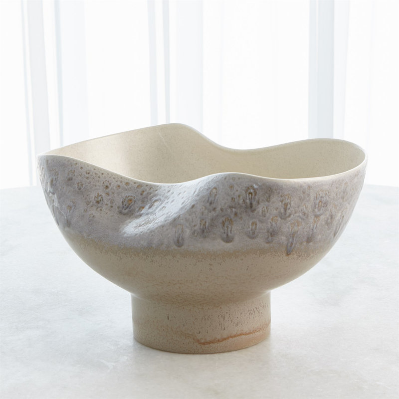 Cream Rises Dented Handmade Ceramic Decorative Bowl