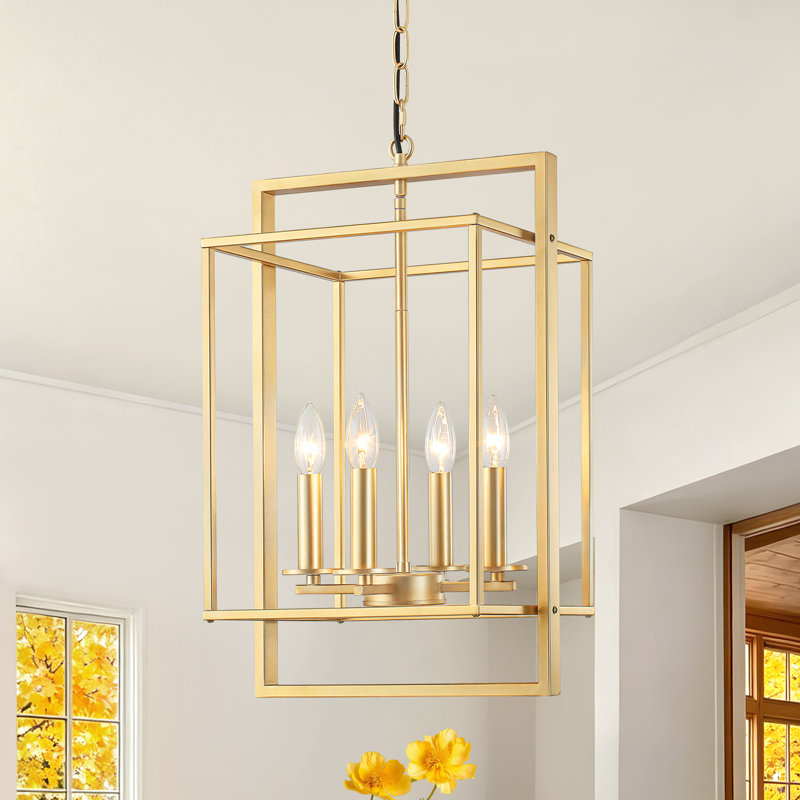 Turusan 4 - Light Lantern Rectangle Pendant, Gold