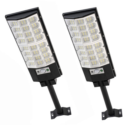 24.5" Black Motion Sensing Dusk To Dawn Solar Led Street Light With Remote Control