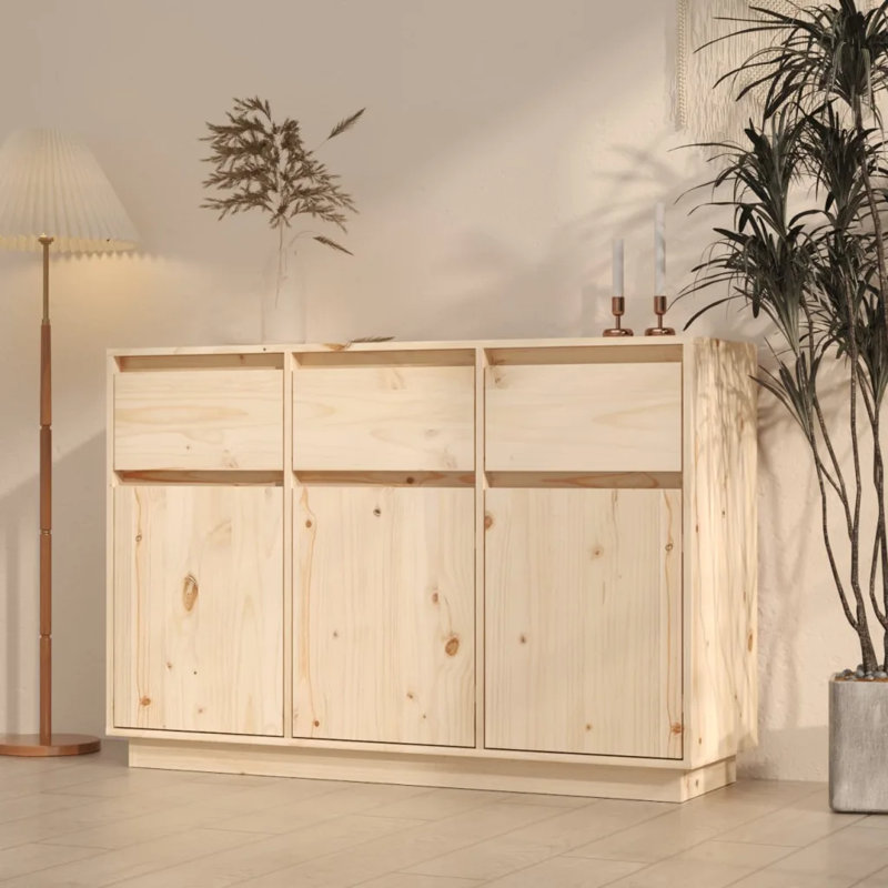 Ireene 111cm Solid Wood Sideboard, Natural