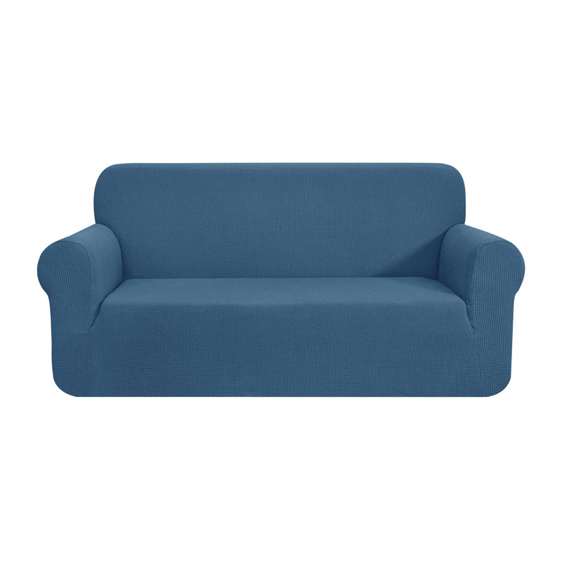 Box Cushion Slipcover, 104cm H x 235cm W x 107cm D, Denim Blue