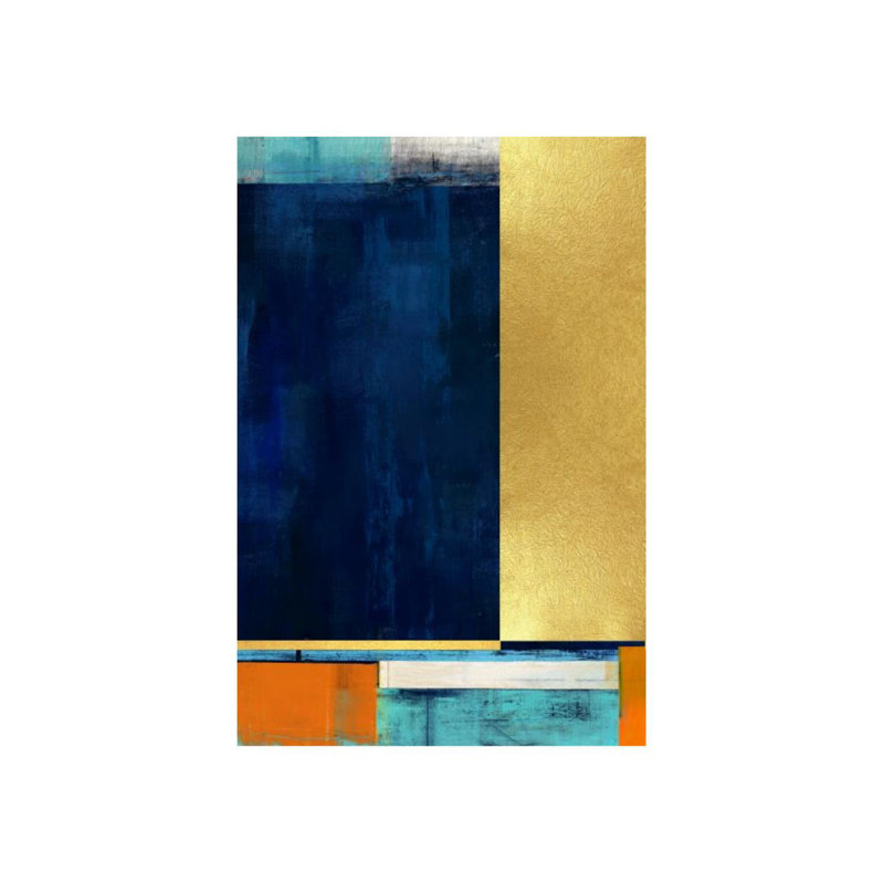 Chromatic Composition I Painting by Mari Urasawa, Gilded Gold, 54" H x 36" W