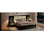 Structure de lit en rotin et bois avec lampes