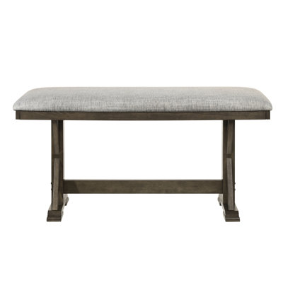 1Pc Brown Upholstered Counter Height Bench With Rustic Contemporary Flair For Kitchen Islands Design Tables