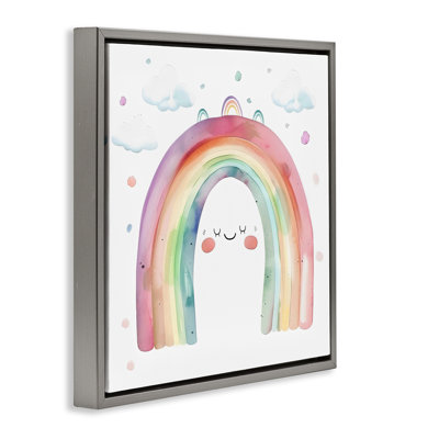 Joli cadre flottant arc-en-ciel souriant, design par Creative Studio
