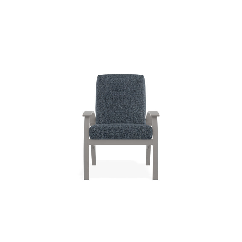 Belle Isle Outdoor Lounge Chair, Restore Indigo, Warm Gray
