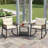 3-Piece All-Weather PE Rattan Outdoor Rocking Bistro Set, 2 Smooth Glide Padded Rocker Chairs, 1 2-Tier Storage Coffee Table