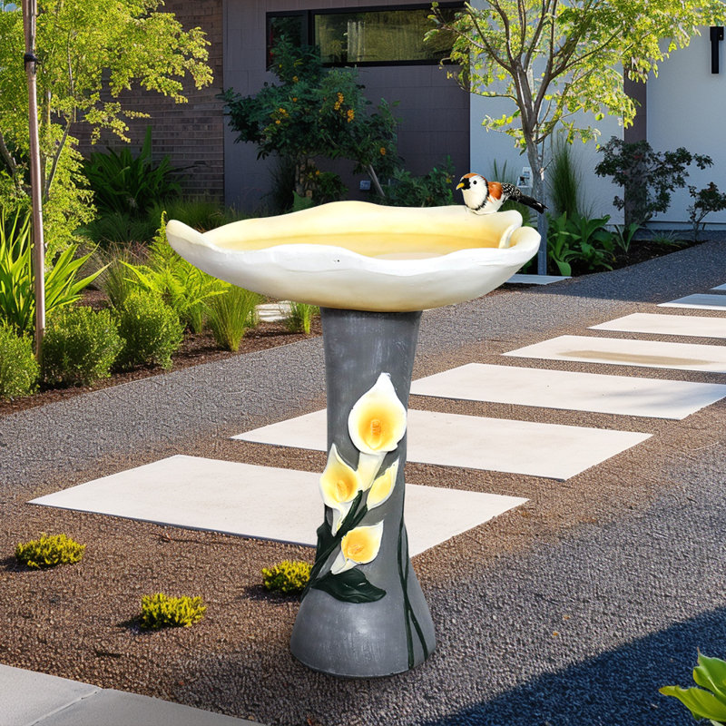 Concrete / Cement Pedestal Birdbath