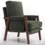 Fauteuil d'appoint à dossier haut Mid-Century moderne avec structure en bois massif et coussins moelleux pour le salon-108572067