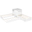 Lit plateforme en L simple avec lit gigogne, armoires de rangement, bureau et éclairage à DEL - Lit d'angle peu encombrant, blanc-91273574