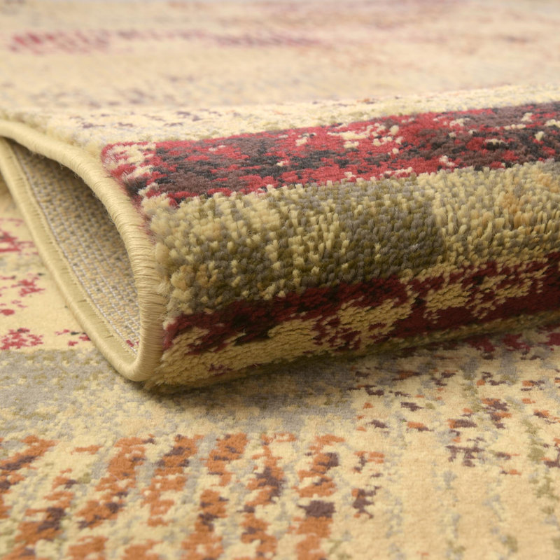 Tapis brun / rouge Knowle, Rond 7 pi
