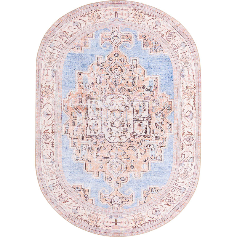 Mcclamma Chenille Oriental Indoor Rug, Oval 7'6" x 10'6"