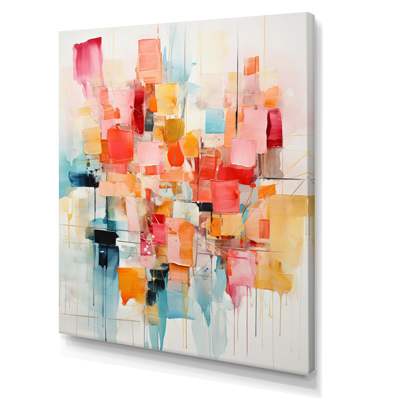«Collage Rhythms I», art mural abstrait sur toile, H 32 po x l 24 po x P 1 po, Toile tendue