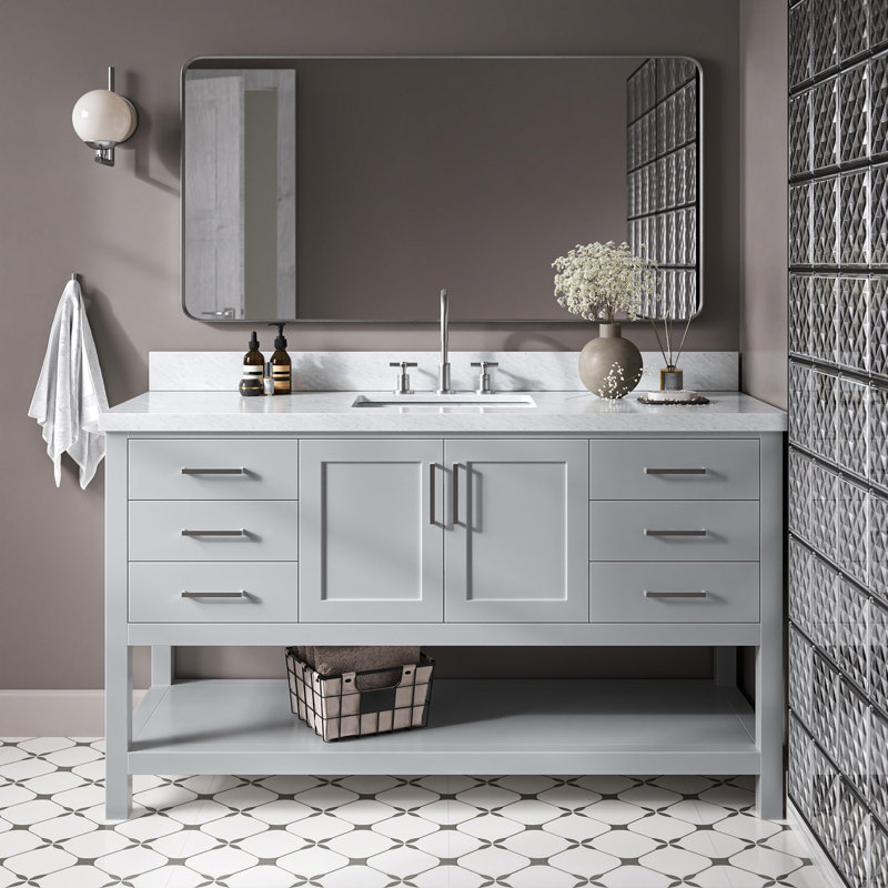 Magnolia Bath Vanity Rectangular Basin S061SCWRV, Gray, Rectangular