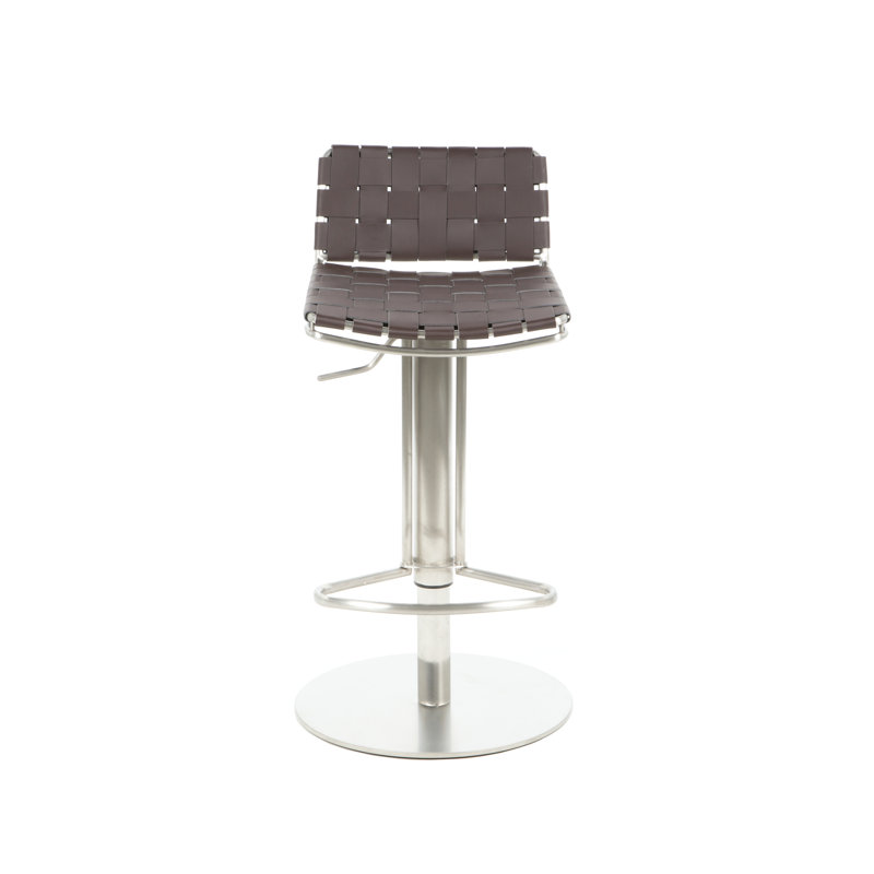 Barber Upholstered Adjustable Height Counter Stool, Brown